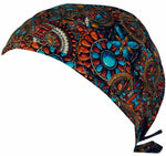 Scrub Cap Medical Surgeon Head Cover Surgical Hat Nurse Nursing Operating Room, Boho Turquoise Jewelry Print
