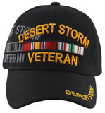 Desert Storm Veteran Hat Black, Ribbons Baseball Cap Army Navy Air Force Marine Men Women