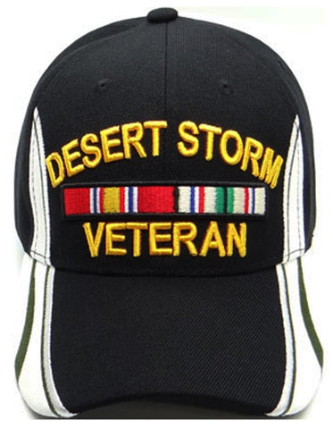 Desert Storm Veteran Hat Black and White Baseball Cap Army Navy Air Force Marine Men Women