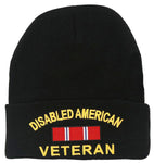 Disabled American Veteran Winter Beanie Ski Hat Knit Cuffed Military Skull Cap