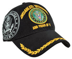 Army Disabled Veteran Proud of It Hat Black Baseball Cap with Wreath Military Logo Headwear