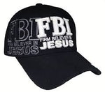 Christian Baseball Cap, FBI, Firm Believer In JESUS, Black Religious Hat Adjustable Embroidered