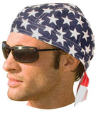 American Flag Patriotic Head Wrap Doo Rag with SWEAT BAND Durag Skull Cap Cotton Sporty Motorcycle Hat