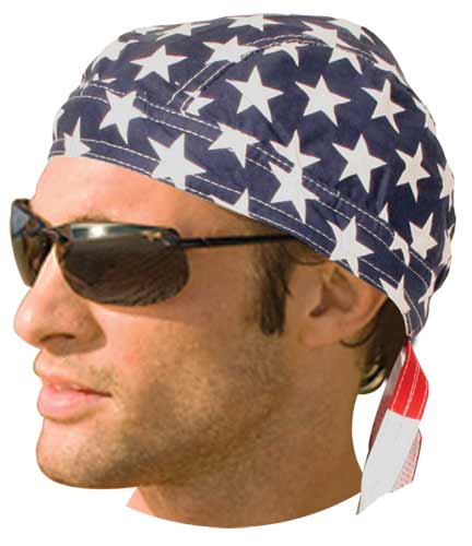 American Flag Patriotic Head Wrap Doo Rag with SWEAT BAND Durag