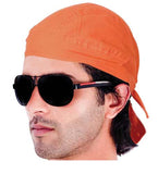 Orange Solid Doo Rag Hunting Headwrap Shooting Durag Skull Cap Cotton Sporty Motorcycle Hat