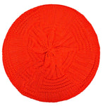 CLEARANCE Orange Beret Slouchy Crochet Winter Knit Hat Hi-Vis