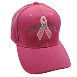 Pink Ribbon Breast Cancer Survivor Baseball Cap Awareness Ball Hat Adjustable Fit for Women or Men