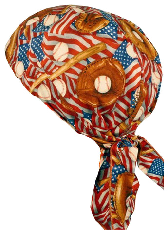 Baseball DoRag MADE IN AMERICA Patriotic Bandana Head Wrap Motorcycle Bikers Hat