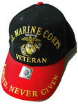 U.S. Marine Corps Hat, United States Marines Black Baseball Cap, Officially Licensed