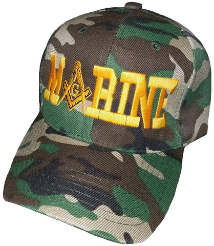 Marine Mason Camo Baseball Cap Camouflage Masonic Hat