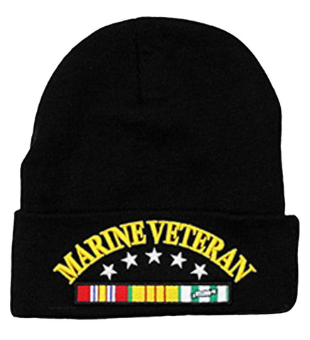 Marine Veteran Winter Beanie Ski Hat Knit Cuffed Military Skull Cap