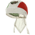 Mexican Flag Bandana Head Rag Cap Mexico White and Red Motorcycle Durag Skull Cap Cotton