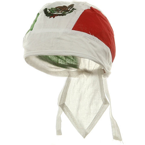 Mexican Flag Bandana Head Rag Cap Mexico White and Red Motorcycle Dura ...
