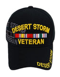 Desert Storm Veteran Hat Black, Ribbons Baseball Cap Army Navy Air Force Marine Men Women