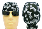 Motorcycles Bandana Dorag Cap Black and White Doo Rag Helmet Liner Cotton Head Wrap Durag