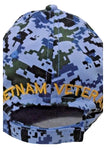 US NAVY Vietnam Veteran, Blue Digital Camouflage Hat | Military Digi Camo Cap | Adjustable One Size