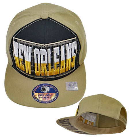 CLEARANCE New Orleans Snapback Khaki and Black Hat Baseball Cap Football Team