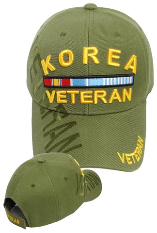 KOREA VETERAN OD GREEN BASEBALL CAP EMBROIDERED HAT ADJUSTABLE STRAP