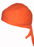 Orange Solid Doo Rag Hunting Headwrap Shooting Durag Skull Cap Cotton Sporty Motorcycle Hat