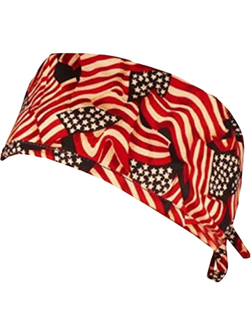 American Flag Surgical Scrub Cap w/ Sweatband MADE IN THE USA Doctors Surgeon Hat for Men Women