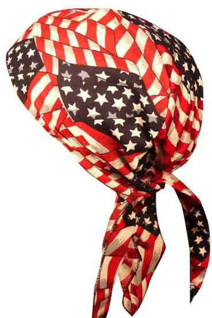 American Flag Doo Rag MADE IN AMERICA Patriotic Bandana Head Wrap Moto ...