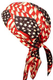American Flag Doo Rag MADE IN AMERICA Patriotic Bandana Head Wrap Motorcycle Bikers Hat