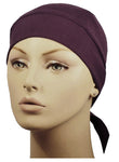 Plum Dark Purple Doo Rag Skull Cap, Cotton Stretch, Motorcycle Bandana Head Wrap Dorag MADE IN AMERICA