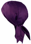 PURPLE Doo-Rag Skull Cap Solid with a Sweatband Cotton Helmet Liner MADE IN THE USA