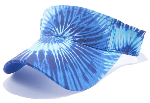 Tie Dye Golf Visor White and Blue 1960s Sun Visors Hippie Hippy 60s Woodstock Tye Die