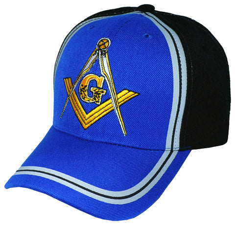 Blue and Black Mason Baseball Cap Masonic Emblem Hat for Freemasons Shriners Masons Headwear