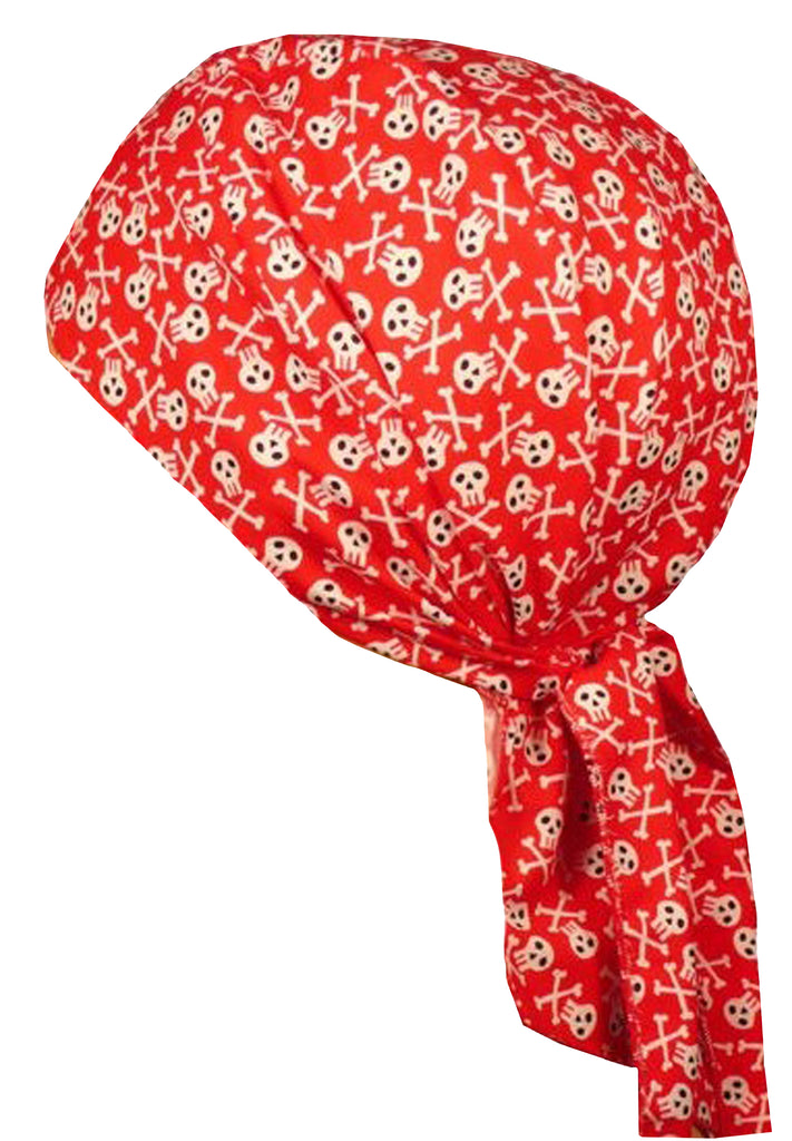 Pirate Skull Hat Red Black Bandana Skull and Crossbones Pirate Skull Hat Red Black Bandana Skull and Crossbones