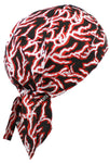 Red and Black Electric Doo Rag Durag Motorcycle Skull Cap Chemo Bald Head Cover Sun Protection