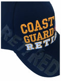 Coast Guard Retired Hat, Blue Military Baseball Cap with Eagle and American Flag