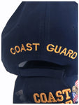 Coast Guard Retired Hat, Blue Military Baseball Cap with Eagle and American Flag