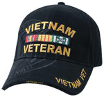 Vietnam Veteran Baseball Cap Black Cotton Twill Military Hat Vet