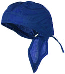 Royal Blue Solid Doo Rag Headwrap Durag Azul Skull Cap Cotton Sporty Motorcycle Hat