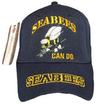 US Navy Seabees Baseball Cap Blue Military Hat with Logo Emblem for Men Women Vets