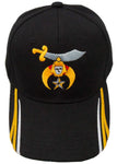 Shriner Hat Past Master Black Baseball Cap with Shriners Emblem, Lodge Headwear