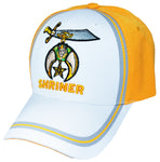 White and Gold SHRINER Baseball Cap for Freemasons Shriners Masons Headwear