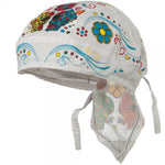 Sugar Skulls Dia de Muertos Doo Rag Cap Day of the Dead Biker Hat Bandana Head Wrap White for Men or Women