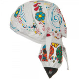 Sugar Skulls Dia de Muertos Doo Rag Cap Day of the Dead Biker Hat Bandana Head Wrap White for Men or Women