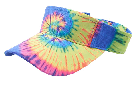 Tie Dye Golf Visor Rainbow Colors 1960s Sun Visors Hippie Hippy 60s Woodstock Tye Die