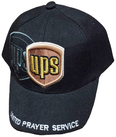 CLEARANCE Christian Baseball Cap, UPS, United Prayer Service, Black Religious Hat Adjustable Embroidered