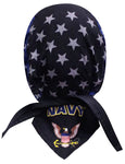 US NAVY Doo Rag with a SWEATBAND Blue Bandana Head Wrap Motorcycle Bikers Hat