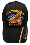 Vietnam ERA Veteran Baseball Cap Black Military Hat Vet with Eagle American Flag Bill