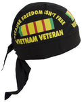 Vietnam Veteran Doo Rag Black Proudly Served Bandana Dorag w/ Sweatband MADE IN AMERICA
