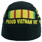 Vietnam Veteran Doo Rag Black Proudly Served Bandana Dorag w/ Sweatband MADE IN AMERICA