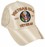 VIETNAM ERA VETERAN BASEBALL CAP EMBROIDERED U.S. ARMY HAT ADJUSTABLE BEIGE TAN