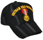 Vietnam ERA Army Veteran Hat Military Baseball Cap with Medal, Mens Womens, Black