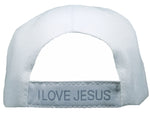 Christian Baseball Cap, Amazing Grace White Religious Hat Adjustable Embroidered
